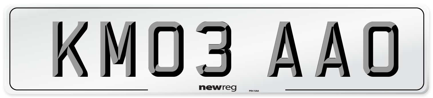 KM03 AAO Number Plate from New Reg
